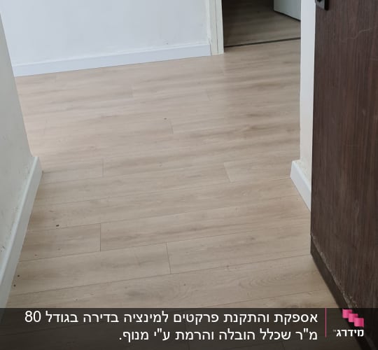 רצפת פרקט עץ בהירה עם לכלוך קל